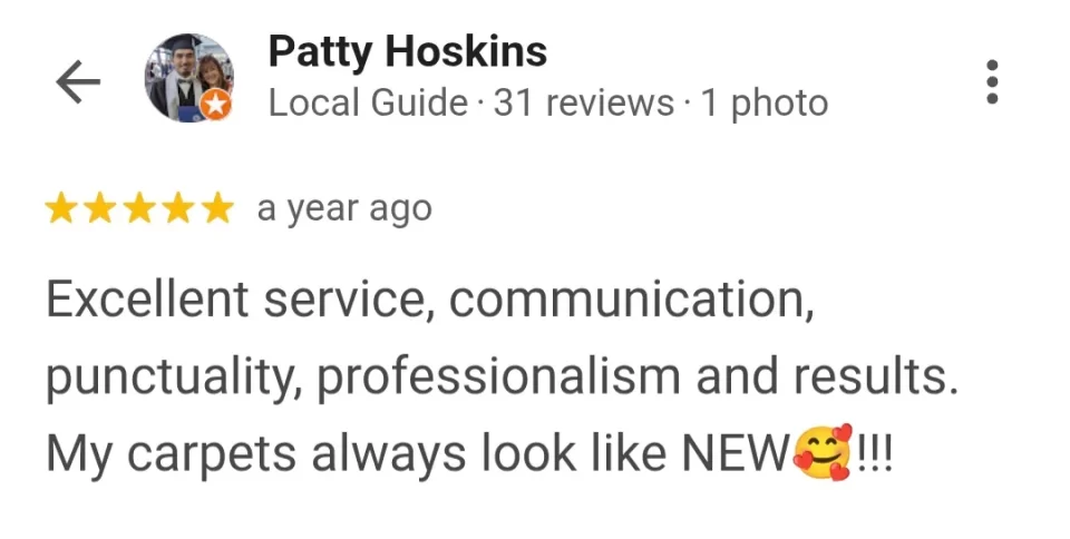 commercial carpet cleaning testimonial in palm coast