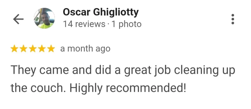 carpet odor removal testimonial in palm coast
